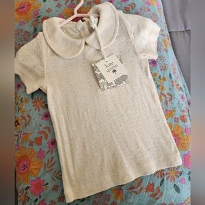 NWT Kate Quinn pointelle Peter pan top